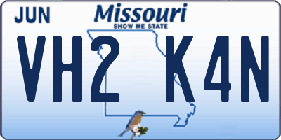 MO license plate VH2K4N