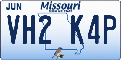 MO license plate VH2K4P
