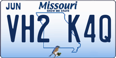MO license plate VH2K4Q