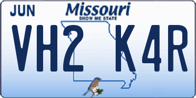 MO license plate VH2K4R