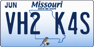 MO license plate VH2K4S