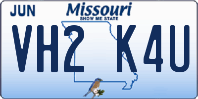 MO license plate VH2K4U