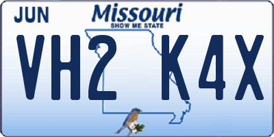MO license plate VH2K4X
