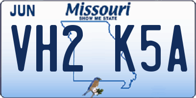 MO license plate VH2K5A