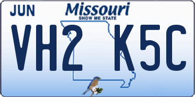 MO license plate VH2K5C