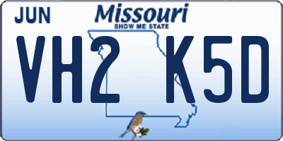 MO license plate VH2K5D