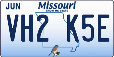 MO license plate VH2K5E