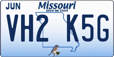 MO license plate VH2K5G