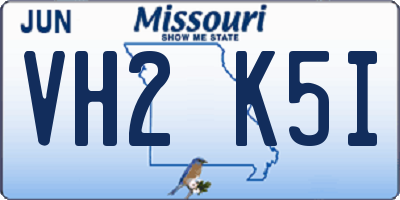 MO license plate VH2K5I