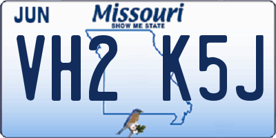 MO license plate VH2K5J