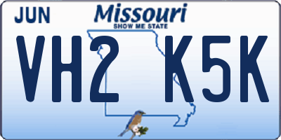 MO license plate VH2K5K