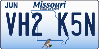 MO license plate VH2K5N