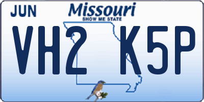 MO license plate VH2K5P