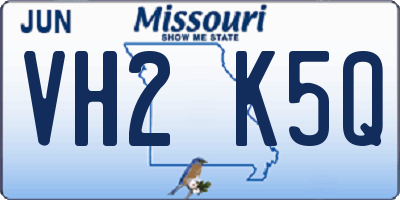MO license plate VH2K5Q