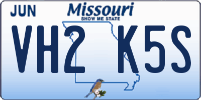 MO license plate VH2K5S