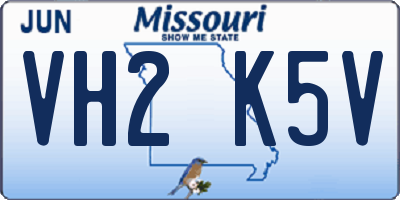 MO license plate VH2K5V