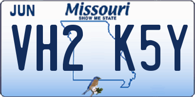 MO license plate VH2K5Y