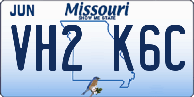 MO license plate VH2K6C
