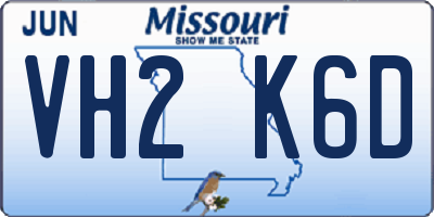 MO license plate VH2K6D