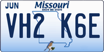 MO license plate VH2K6E