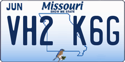 MO license plate VH2K6G