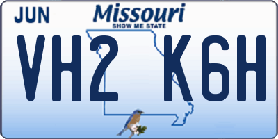MO license plate VH2K6H