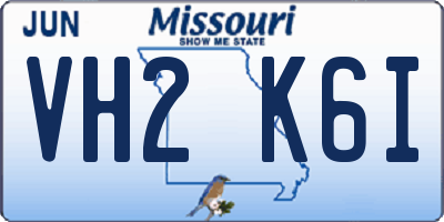 MO license plate VH2K6I