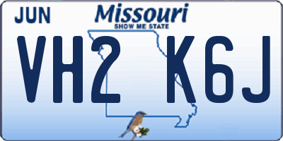 MO license plate VH2K6J