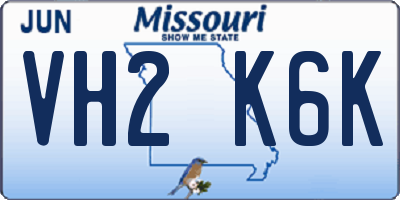 MO license plate VH2K6K