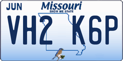 MO license plate VH2K6P