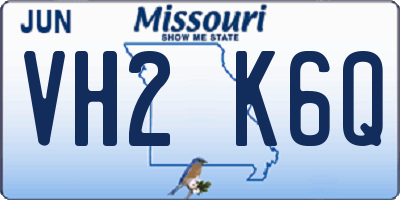 MO license plate VH2K6Q