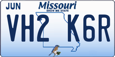 MO license plate VH2K6R