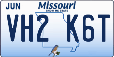 MO license plate VH2K6T