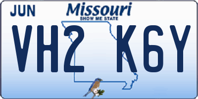MO license plate VH2K6Y