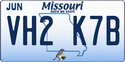 MO license plate VH2K7B
