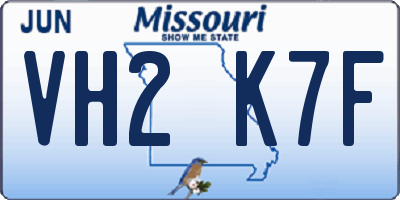 MO license plate VH2K7F