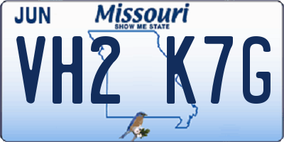 MO license plate VH2K7G