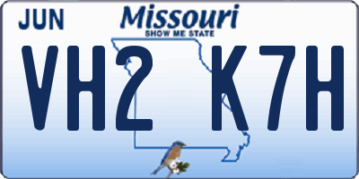 MO license plate VH2K7H