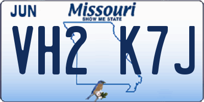 MO license plate VH2K7J