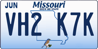 MO license plate VH2K7K
