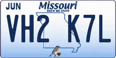 MO license plate VH2K7L