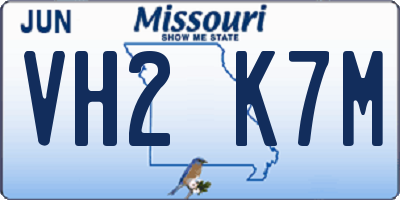 MO license plate VH2K7M
