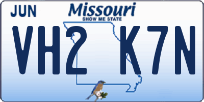 MO license plate VH2K7N