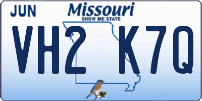MO license plate VH2K7Q