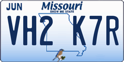 MO license plate VH2K7R