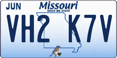 MO license plate VH2K7V