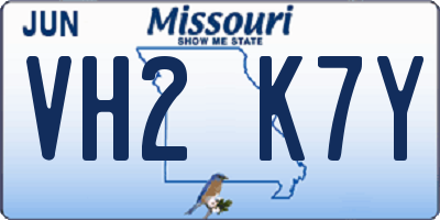 MO license plate VH2K7Y