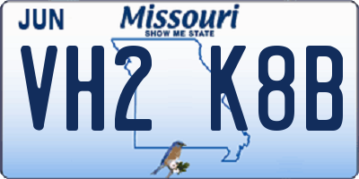 MO license plate VH2K8B