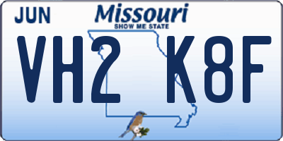 MO license plate VH2K8F