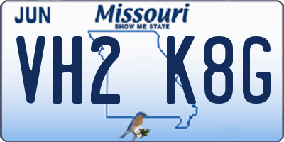 MO license plate VH2K8G